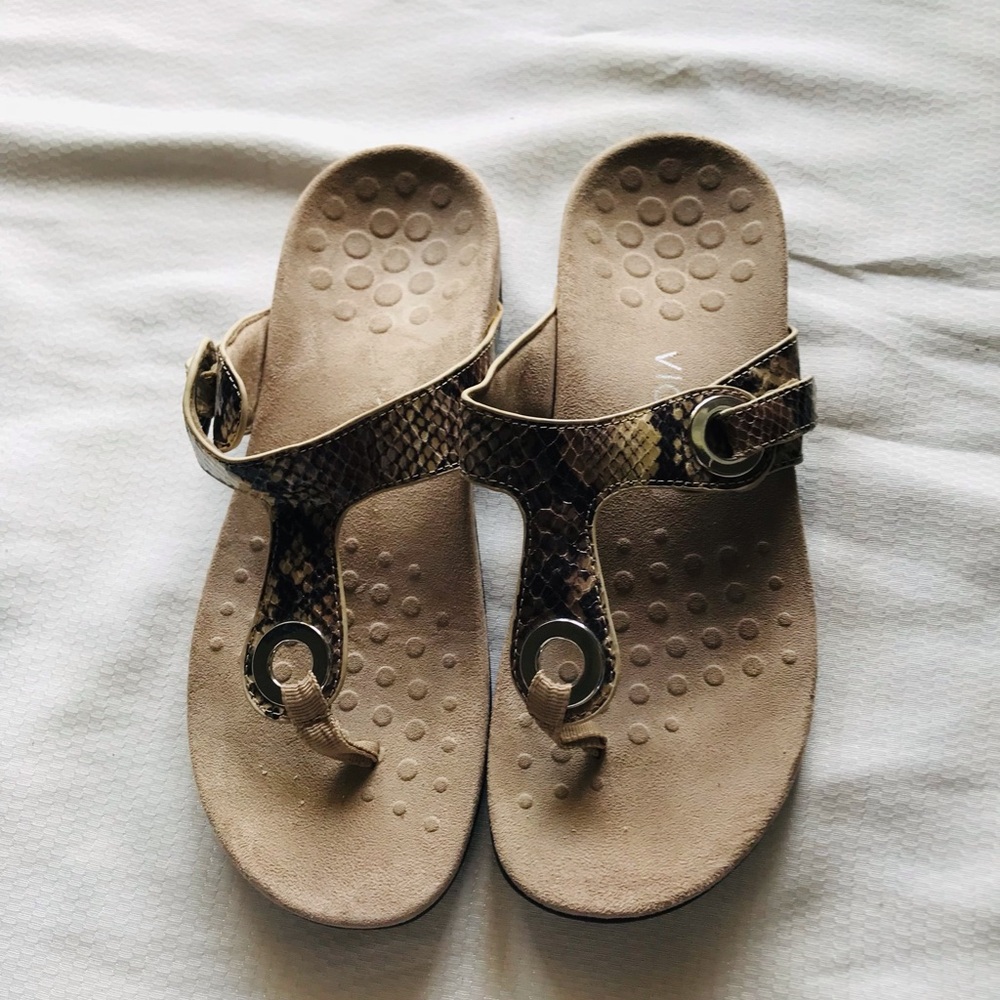 Vionic Snake Print Sandals With Toe Loop - image 3